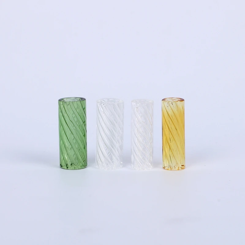 5pcs/box 6 Holes Spiral Style Smoking Glass Tip Mouth Tip Smoking Accessories Packing