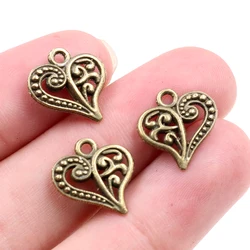 Antique Tibetan Heart Pendant in Vintage Bronze Silver (P5 - 06)