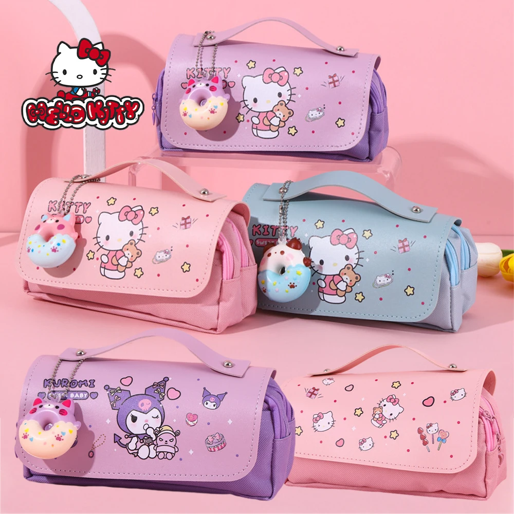 

Hello Kitty Sanrio аниме большой емкости портативный Карандаш Женский мультяшный водонепроницаемый студенческий канцелярский карандаш