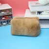 Custom Name Solid Color Cosmetic Bags Cute Fur Makeup Bag for Women Travel Make Up Toiletry Bag Washing Pouch Plush Pen Pouch 6