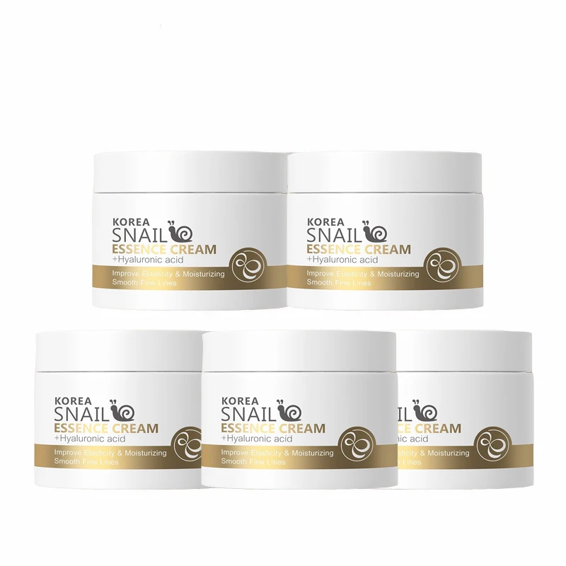 

5PCS/lot Snail Face Cream Hyaluronic Acid Anti-Wrinkle Anti-aging Facial Day Cream Collagen Moisturizer Nourish Skin Care Serum