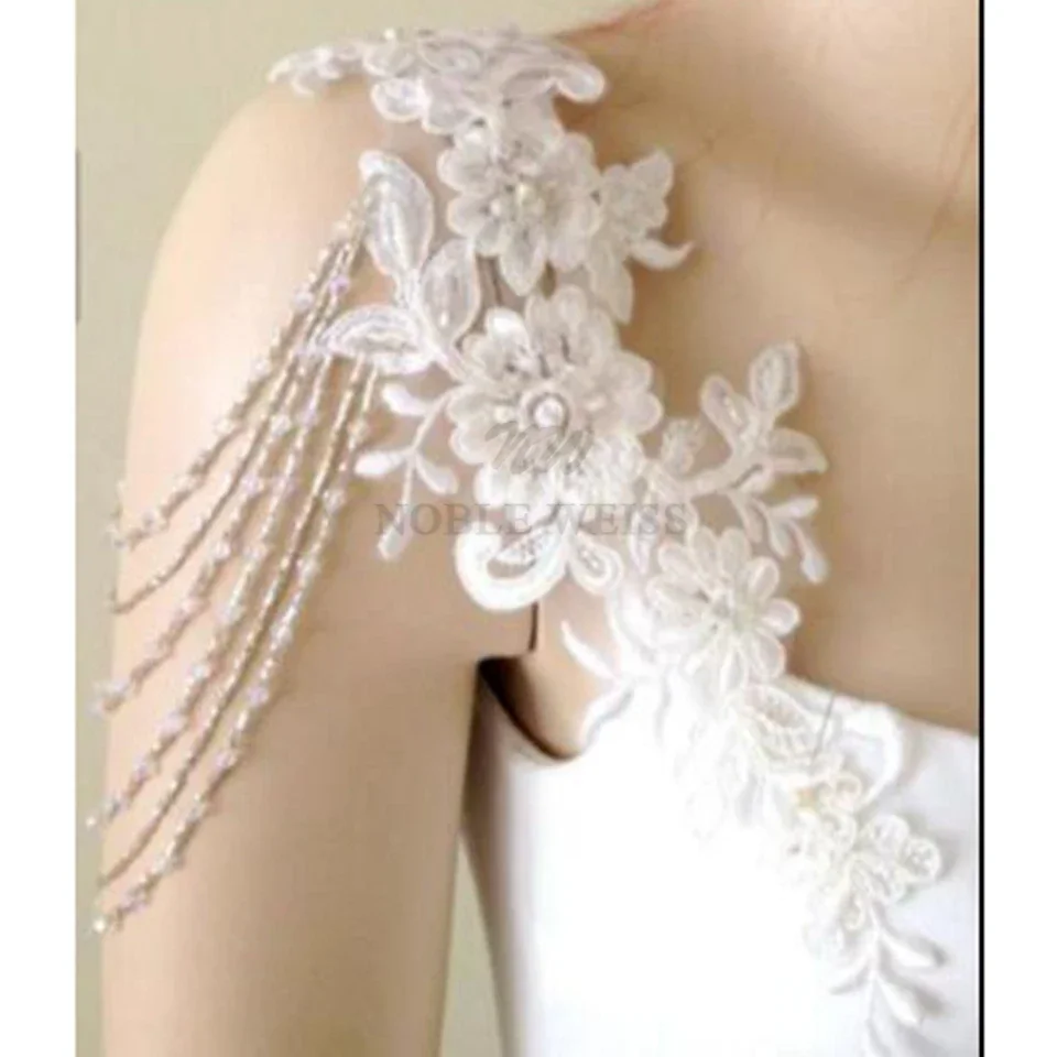 Removeable Wedding Dress Straps Wedding Jackets Lace Top Bridal Bolero Shawl Straps For Strapless Dress One Pair Customized wedding shawl