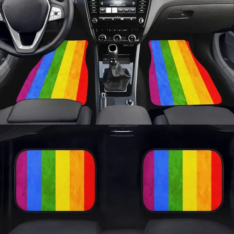 

Gay Pride Flag Car Floor Mat, Car Accessories For Women Interior Car Decor