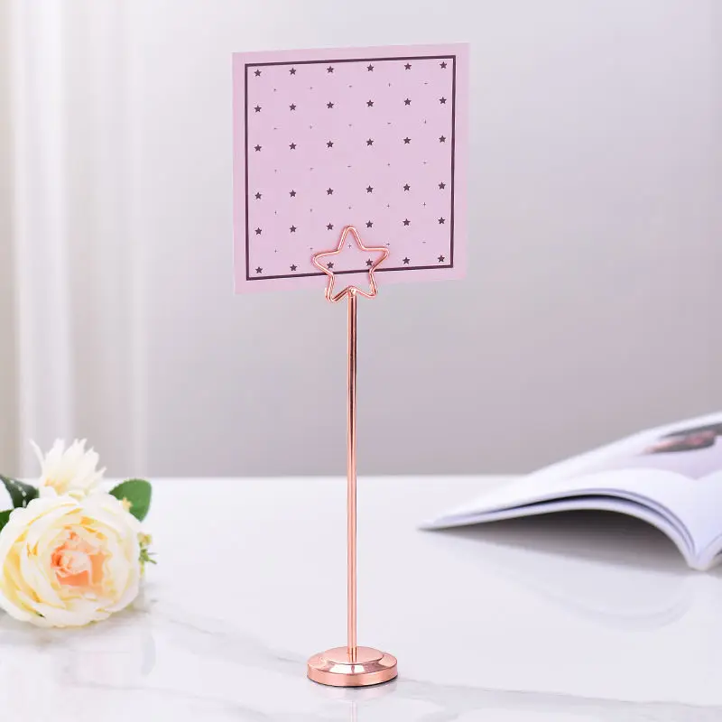 

Stainless Mini Place Card Holder Wedding Table Number Card Holder Stand Wire Picture Photo Holder Menu Memo Clips