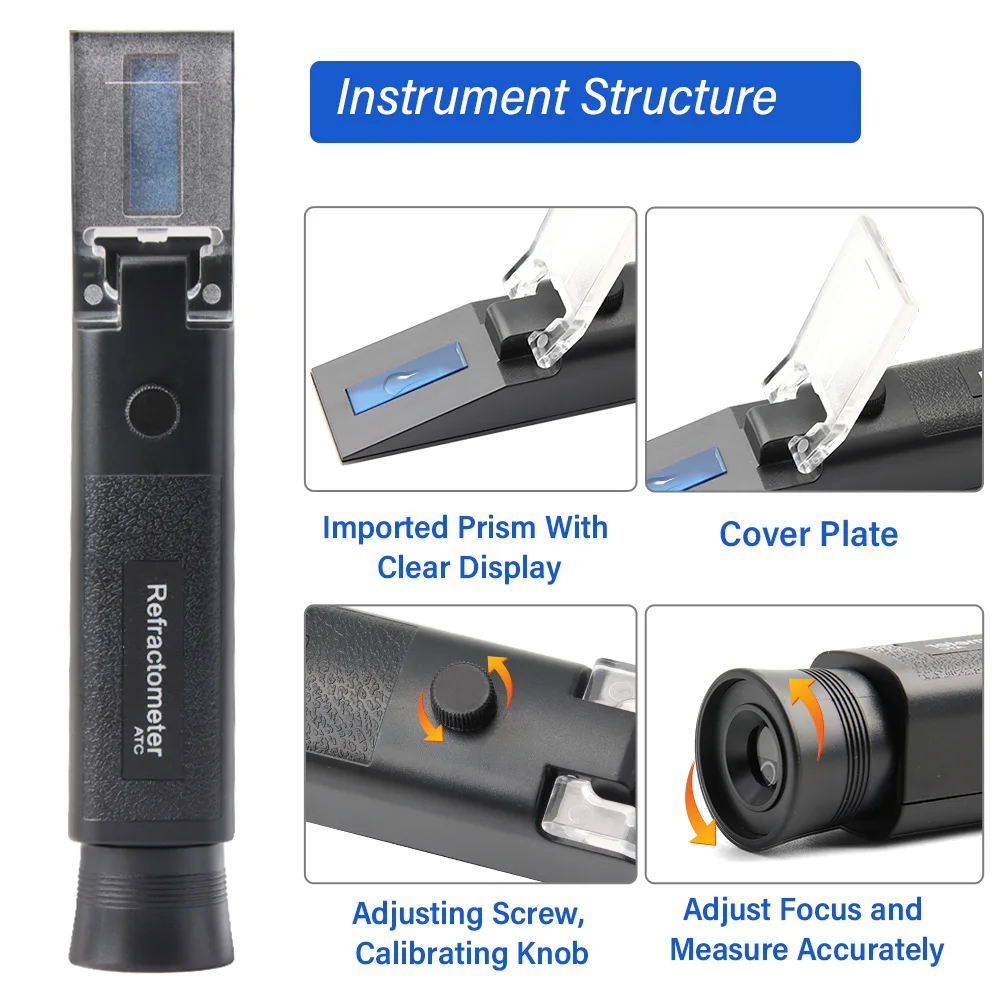 New Specialised 0-80% Alcohol Refractometer ATC Alcohol Content Tester Brew Mete