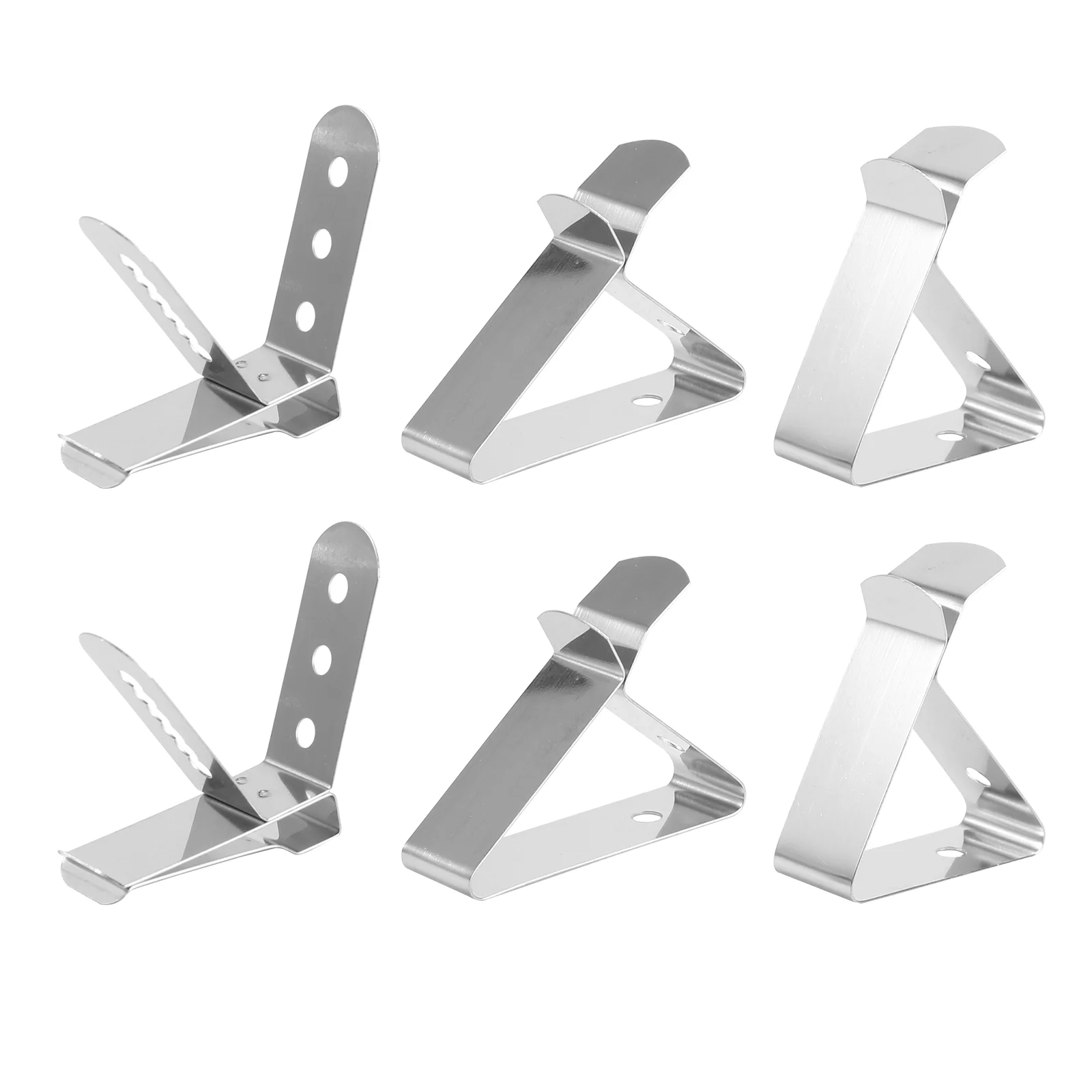 

6pcs Stainless Steel Thermometer Holder Drinking Cup Probe Clip Holder Tabletop Gadget (Silver)