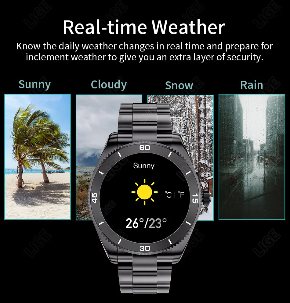 LIGE 2022 New Smart Watch Men Full Touch Dial Call Fitness Tracker IP67 Waterproof Multifunction Steel Strap Men Smartwatch+BoxLIGE Call Smart Watch Men Full Touch Screen Sport Fitness Watches IP67 Waterproof Multifunctional smartwatch For Android ios+Box