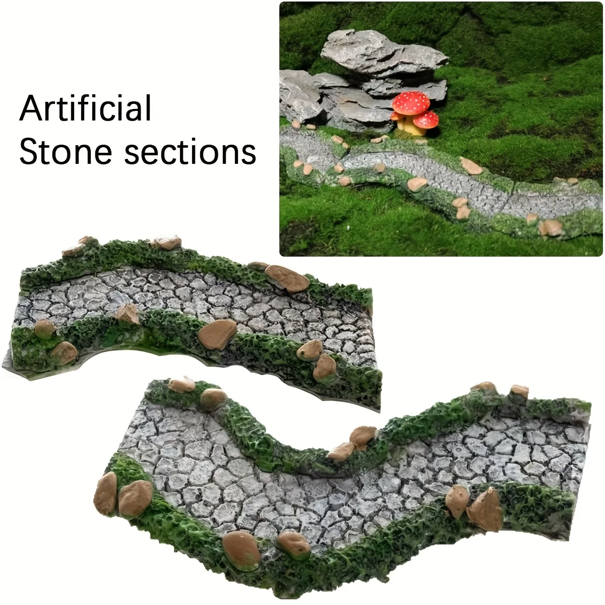 Artificial stone paths, fairy garden paths, resin art decorations, micro landscapes, flower pot miniature landscaping, DIY 1