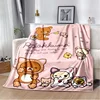 Cartoon Rilakkuma Anime Girls Throws Blanket for Baby Hiking Picnic Bed Super Soft Cute kawaii Flannel Blanket birthday gift 3