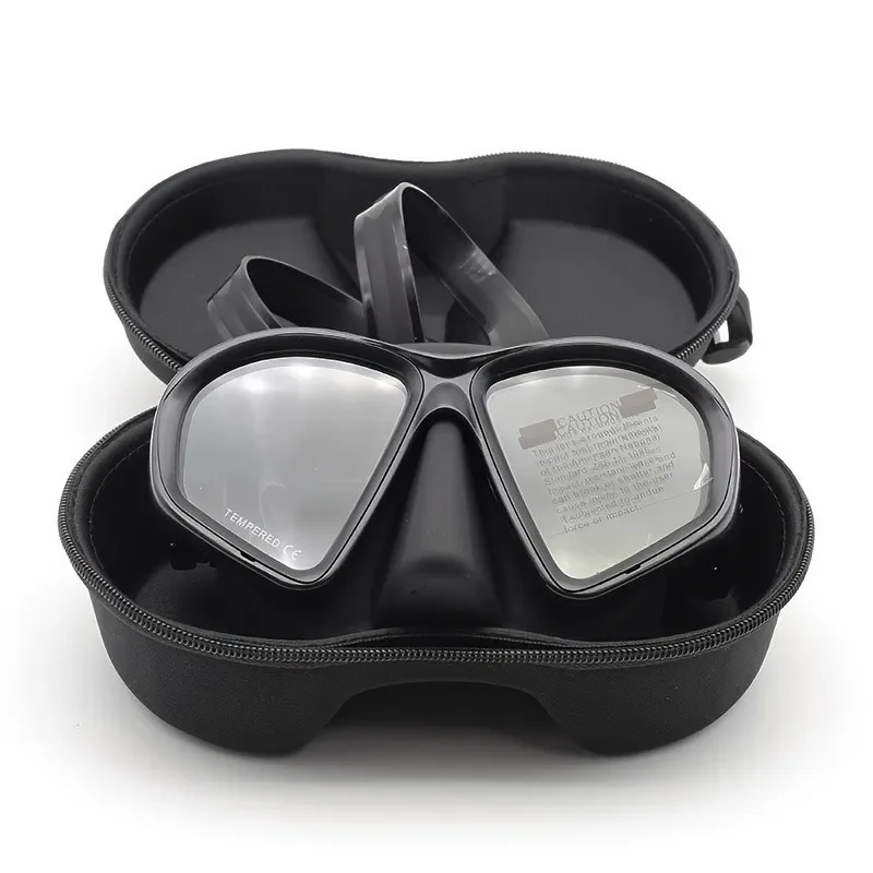 Freediving Mask Two-Window Tempered Glass Waterproof Anti-Fog Electroplated Snorkel Camera Mount