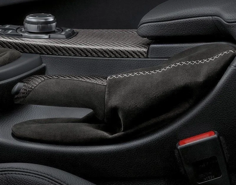 LHD Alcantara Car Handbrake Handle Left Hand Drive Carbon Brake With Alcantara F30 F31 F32 F33 F36 F80 F81 F82 F83 F84