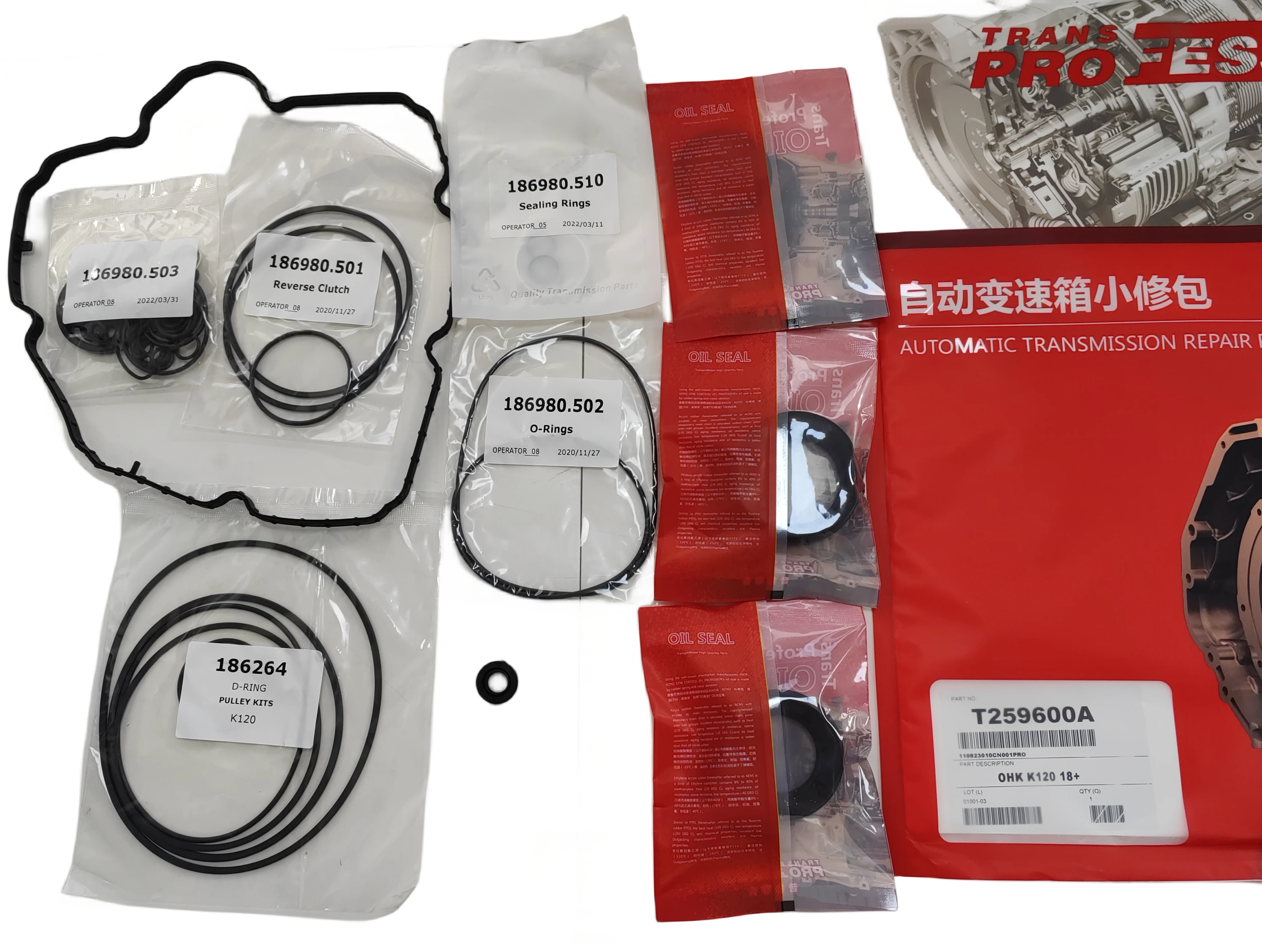 

K120 Transmission Overhaul Repair Kit for Toyota, TransProfessor OHK Oil Seals Gaskets Automatic Gearbox Car Accessories