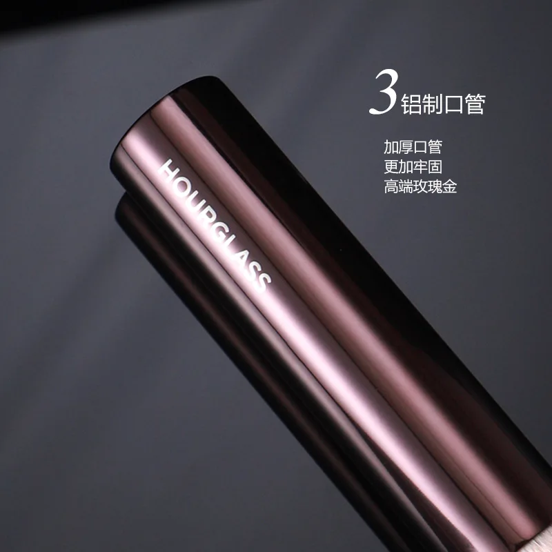 Angled Foundation Makeup Brush with Metal Handle - Professional Cosmetic Tool