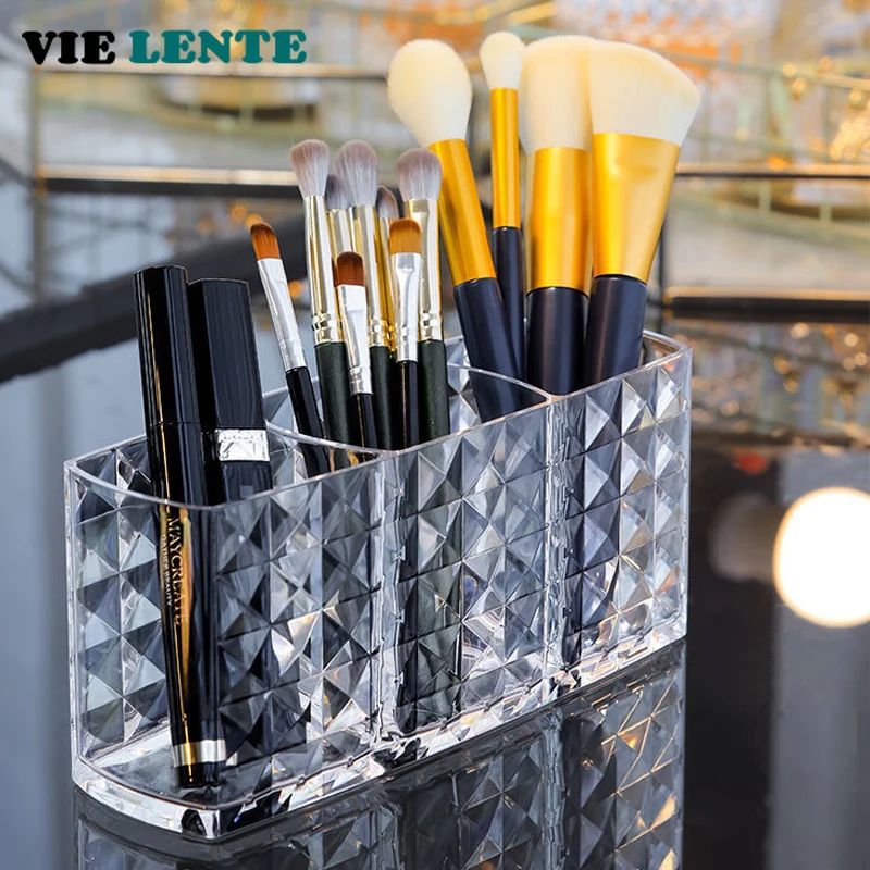 1-piece Diamond Patterned Mirror Cabinet Storage Box, Bathroom, Bathroom, Cosmetics, Lipstick Storage Rack  Makeup Organizer Box 2