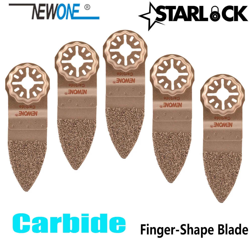 

NEWONE Compatible forStarlock Carbide Coated Finger-shape Oscillating Tool Saw Blades Multi-tool saw blade tile concrete cutting