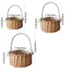1Pc Exquisite Rattan Storage Basket Flower Pot Hand-woven Lace Bow Decoration Picnic Storage Baskets Wedding Supplies 6