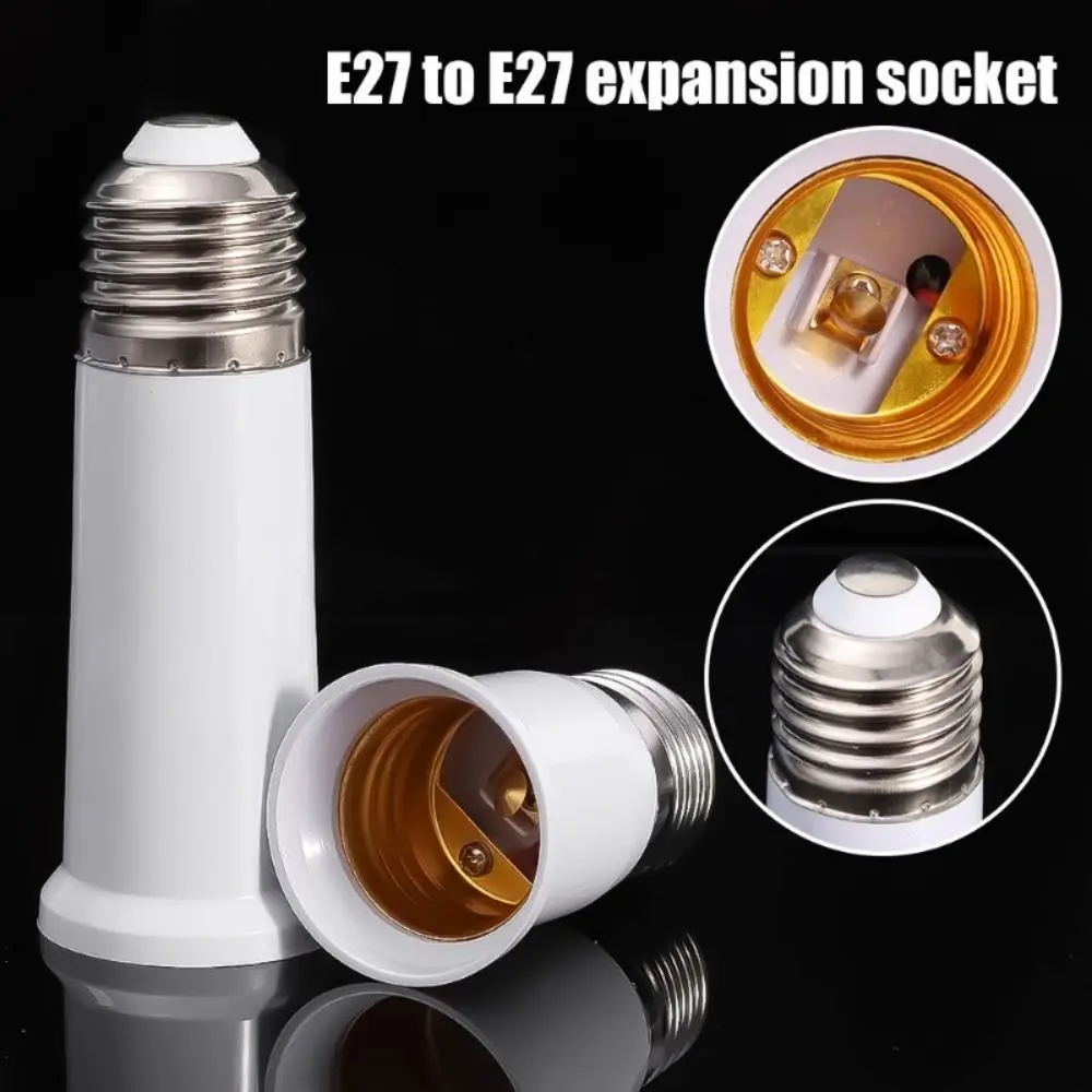 Plastic E27 To E27 Extender 65mm/95mm/120mm White Light Bulb Adaptor Extend Extension Socket socket converter lamp socket adapter lamp socket extender