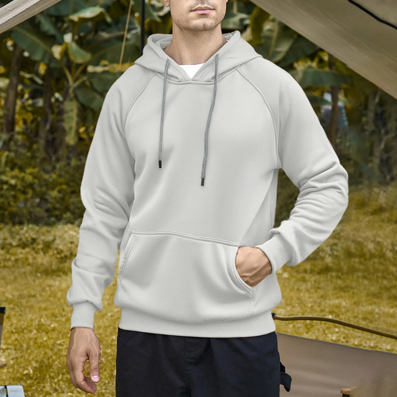 

Men And Women Winter Autumn Casual Solid Loose Fit Fleece Long Sleeve Hoodie Top Blouse Coat