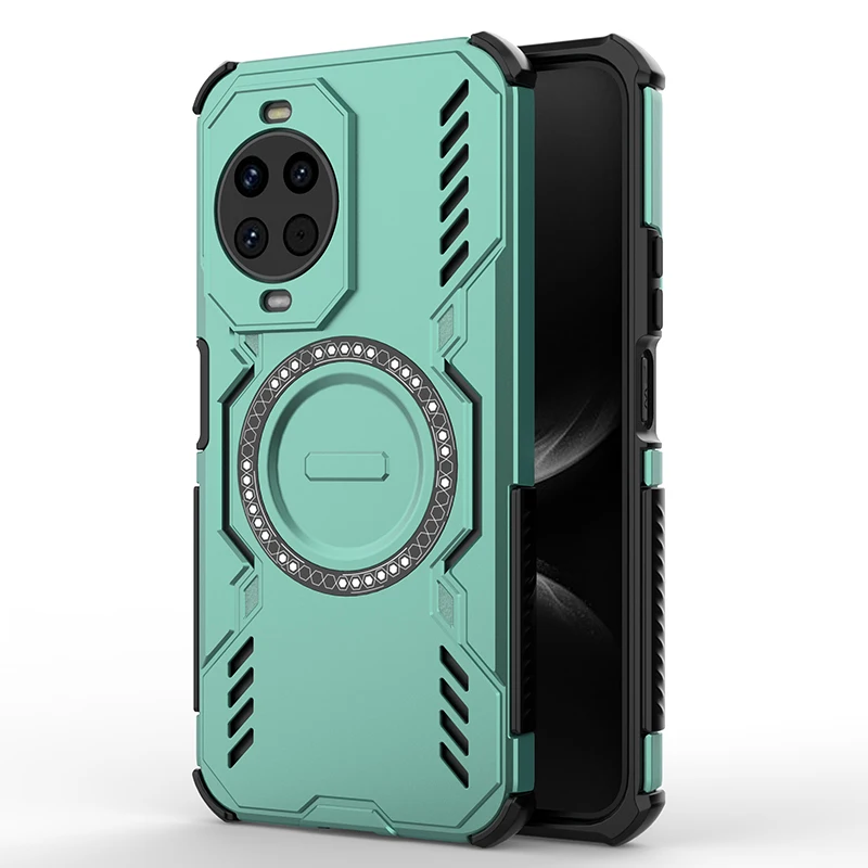 Enhanced Magnetic Air Cushion Anti-Drop Phone Case with Mecha Heat Dissipation