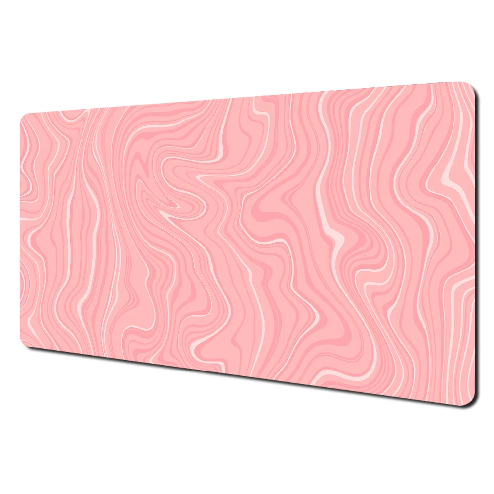 Cute Pink Kawaii Non-Slip Gaming Desk Mat with Durable Stitched Edges for Office and Gaming Use