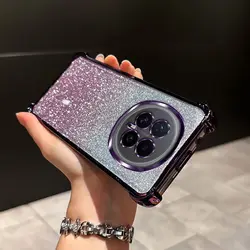 Luxury Plating Clear Glitter Shockproof Phone Case - Honor X7B 4G 5G (PURPLE)