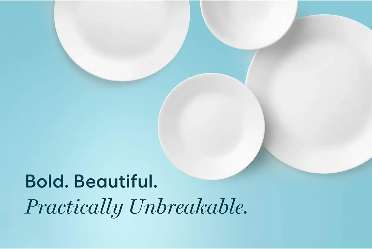 Vitrelle 38-Piece Service for 12 Dinnerware Set, Triple Layer Glass and Chip Resistant, Lightweight Round Plates and Bowls Set,