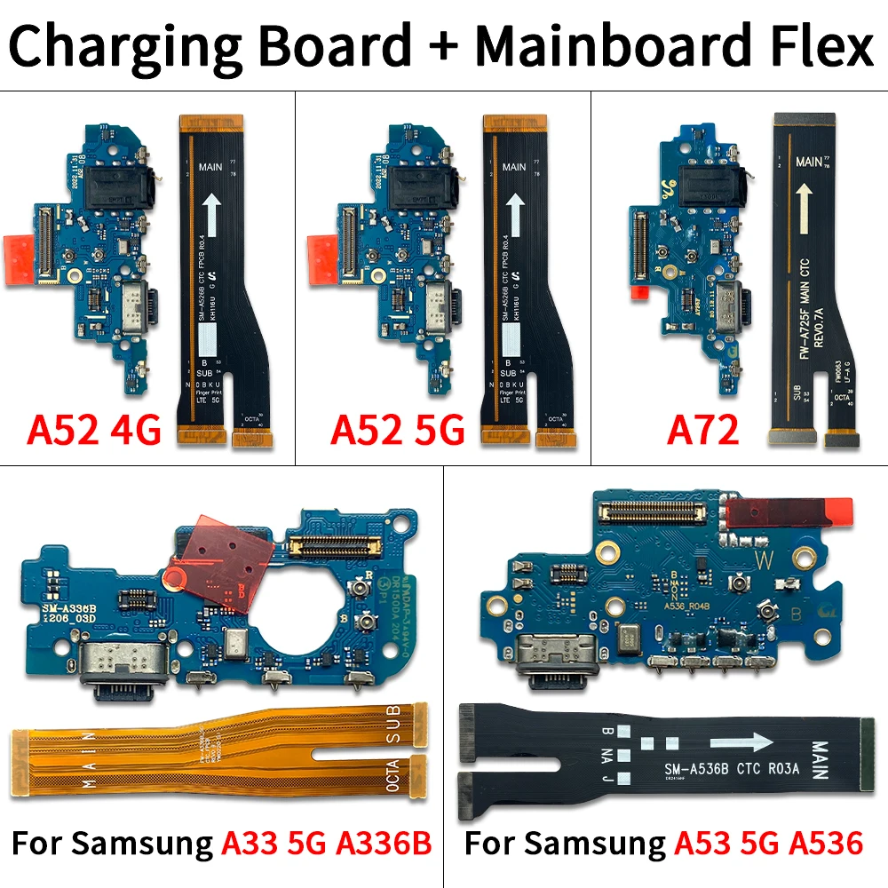 

20 шт. для Samsung A33 A53 A72 A73 A72 A52 5G USB порт зарядное устройство док-разъем зарядная плата гибкий кабель микрофон основной гибкий кабель