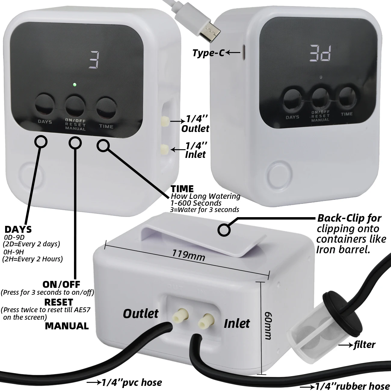 Garten Tropfbewässerungsgerät Pumpe Controller Timer System Solarenergie Intelligentes automatisches Bewässerungsgerät für Pflanzenbonsai – Detail 2