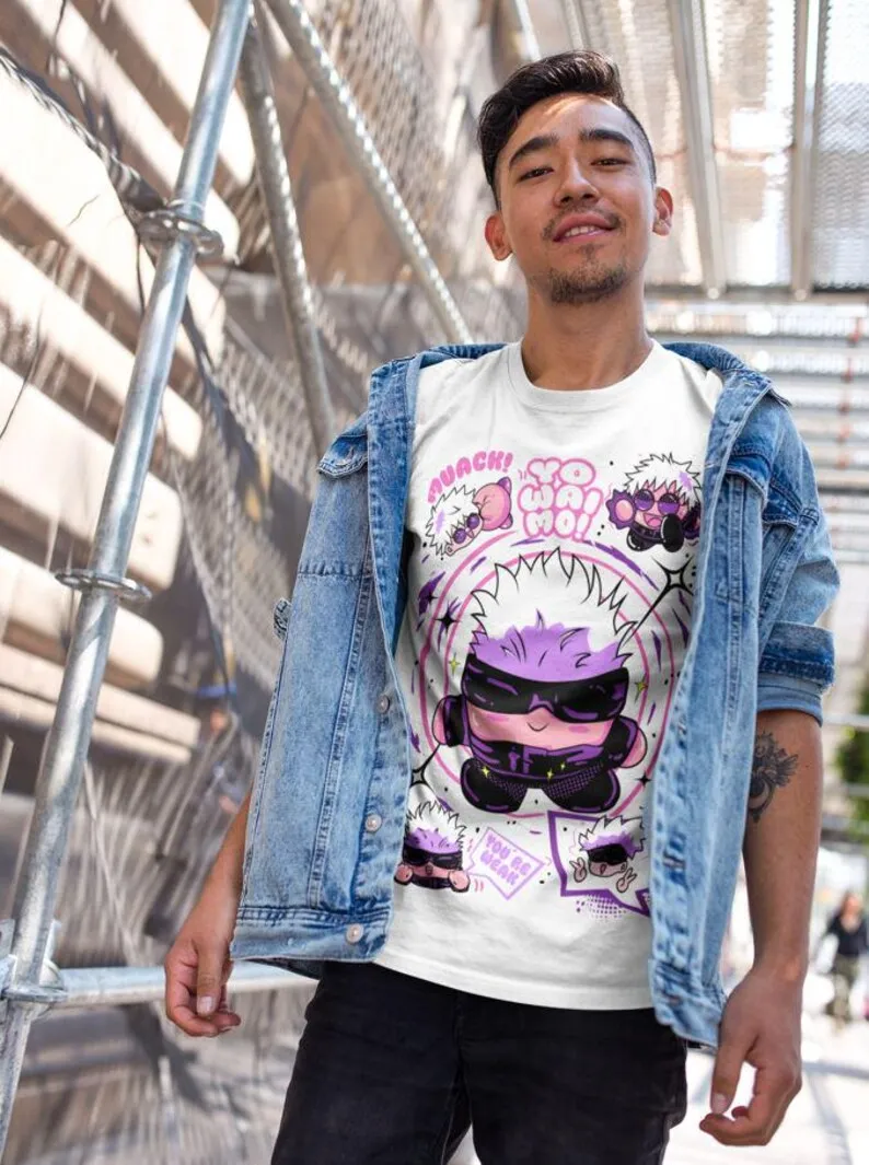 Jujutsu Kaisen Gojo Satoru Anime Graphic T-Shirt - 100% Cotton, Humorous Gift