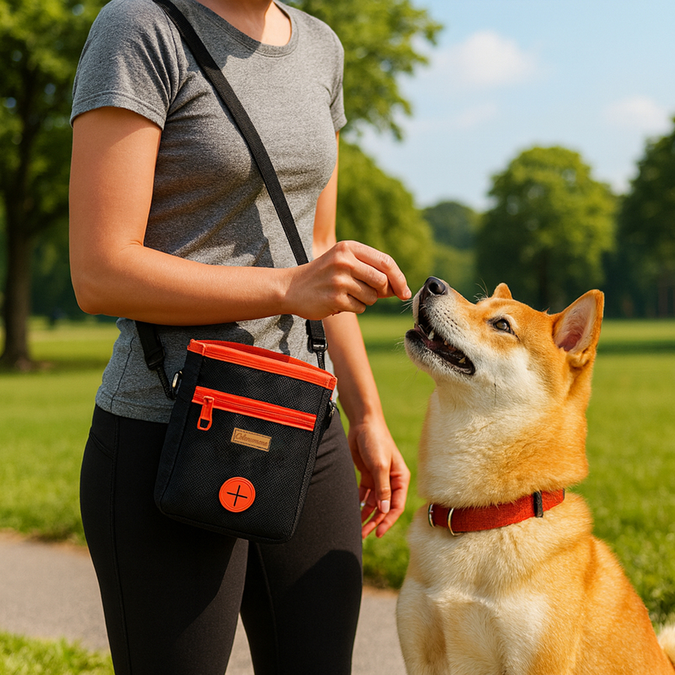 Dog Snack Bag Outdoors Walking Dog Large Capacity Dog Food Bag Resistant Dirt Durable Crossbody Bag Pet Training Package