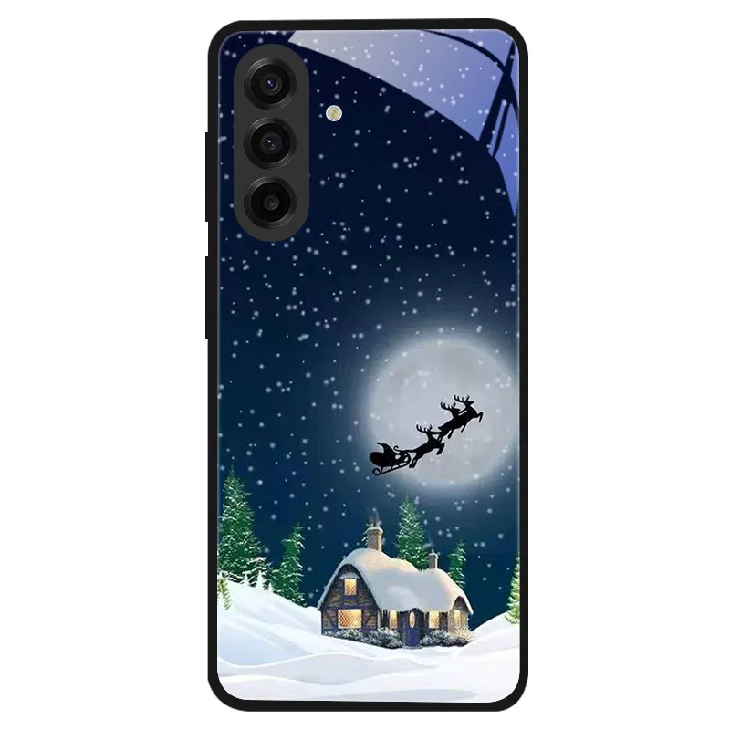 Festive Christmas Style Shockproof Tempered Glass Phone Case