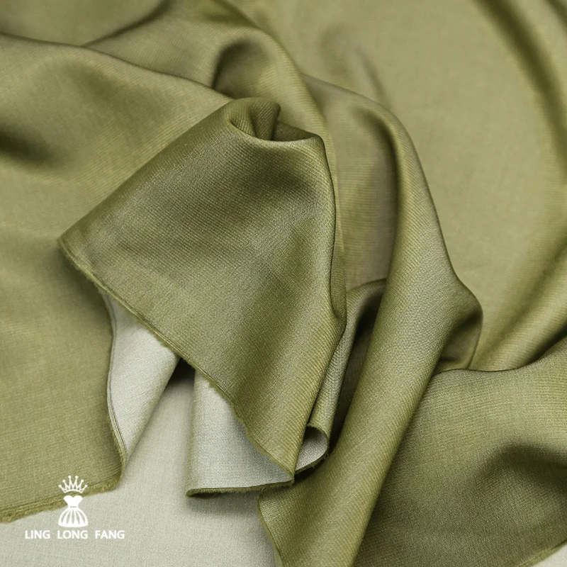 Super Soft Two-sided Solid Color Satin Fabric 60% Cotton Silky Glossy Wide-leg Pants Skirt Suit Designer Skin-friendly Fabric