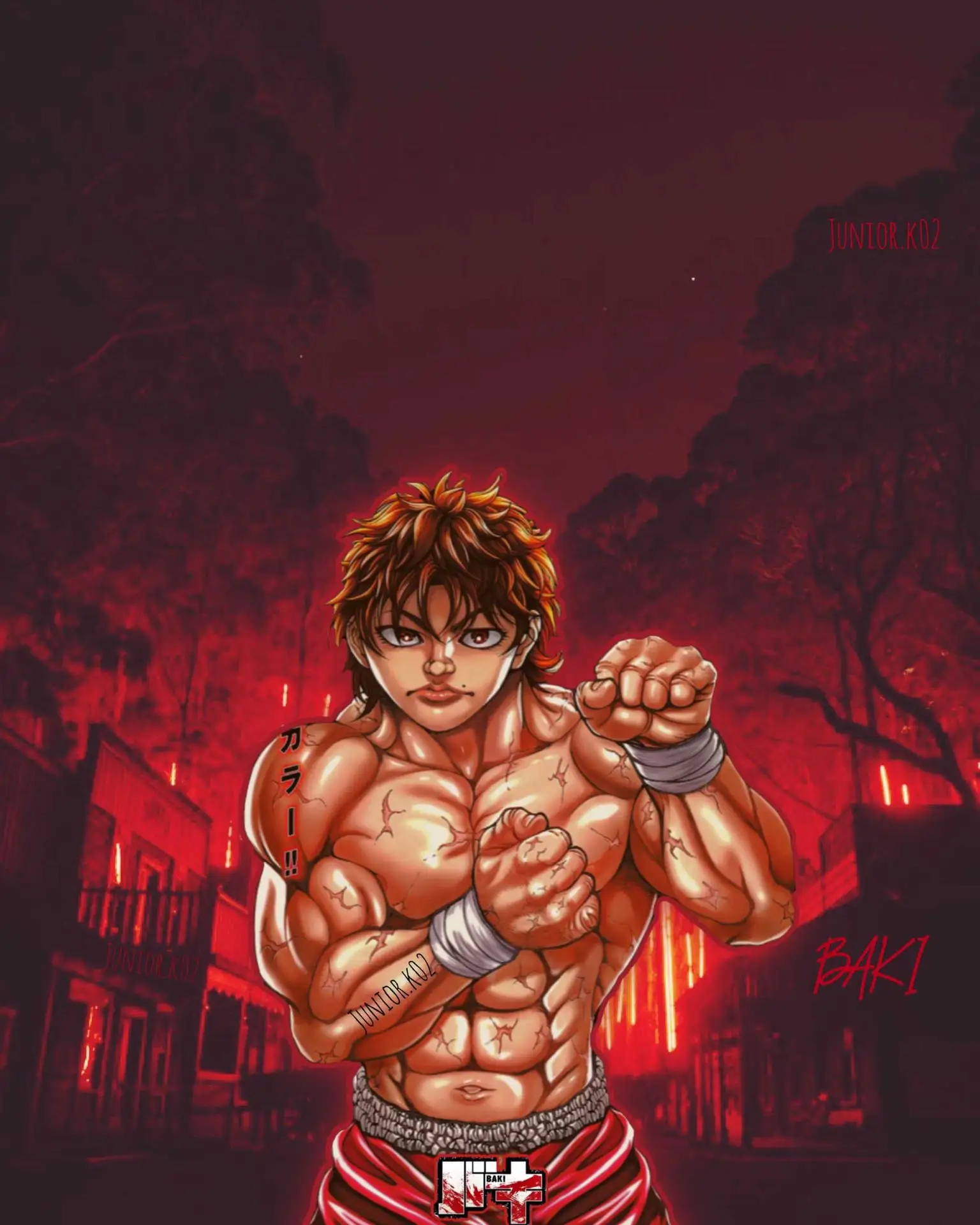 thumbnail image 1 of Pintura en lienzo clásica de anime japonés Baki Hanma Comics, impresión en alta definición, arte de pared, imagen para sala de estar, decoración del hogar, 1 of 5