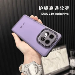 Transparent Soft Silicone Camera Protection Bumper Case for IQOO Z10 Turbo Plus (PURPLE)