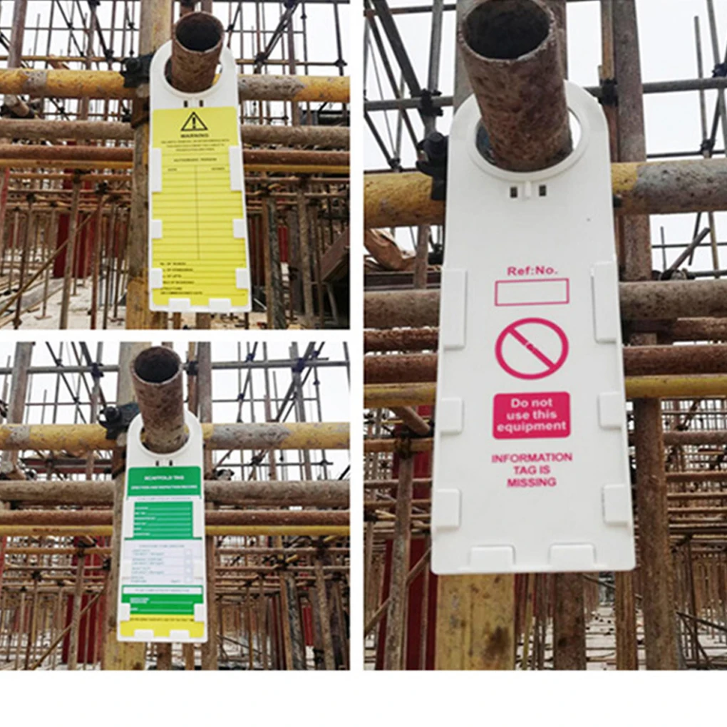 10 Pieces Scaffold Status Holder Tags Plastic Safety Warning Signs Scaffolding Equipment Security Accessories Set
