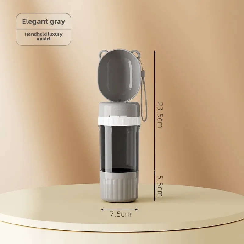 Pet Outings Water and Feeding 2-in-1 Cup Large Capacity Dual Compartment Dog Walking Essential Travel Supplies