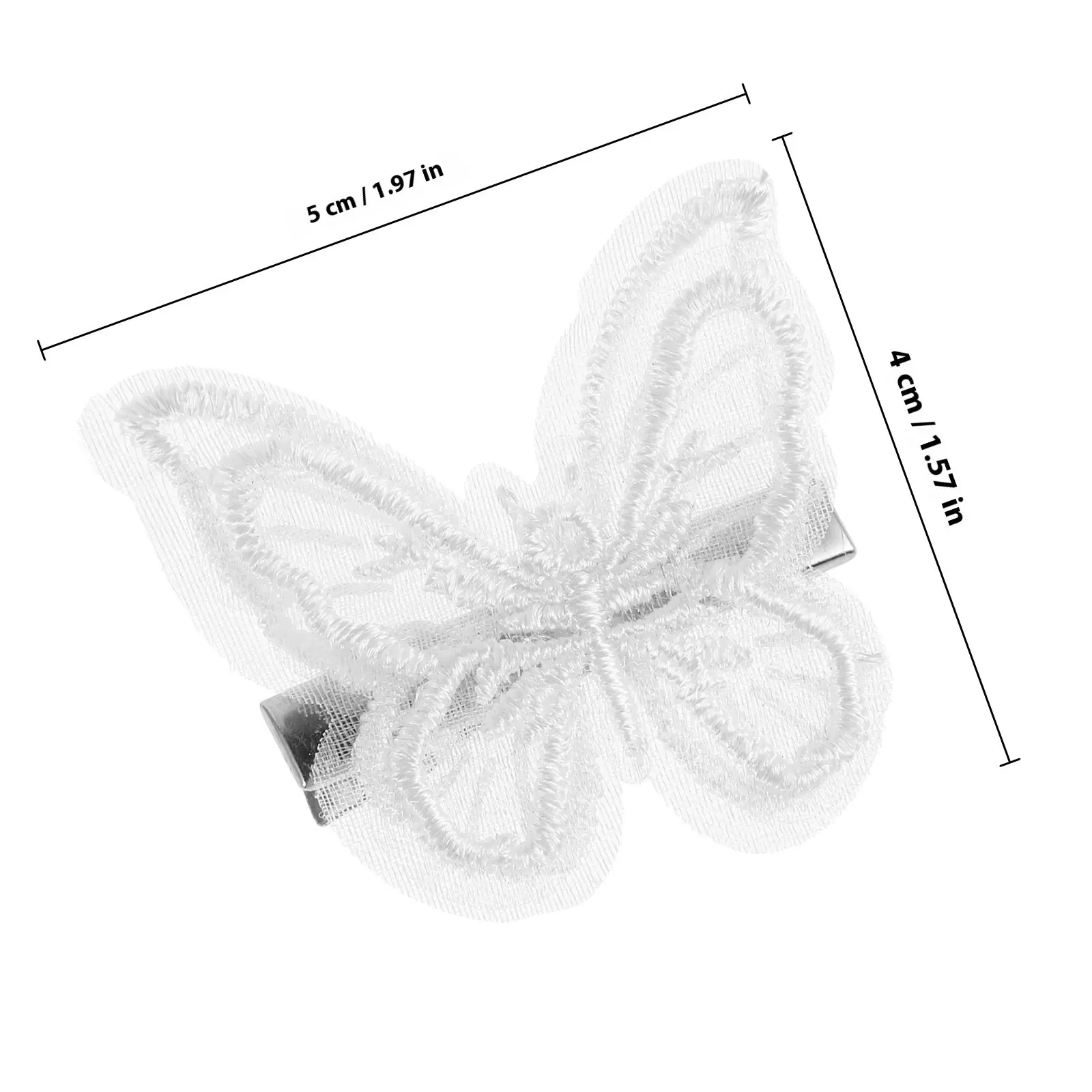 5Pcs 나비 머리핀 여성을위한 달콤한 유행 자수 헤어 액세서리 소녀 일상 복장 결혼식 휴일 축제