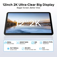 Tablette intelligente DOOGEE U12, écran 12'', 24 Go de RAM (6 Go + 18 Go), 128 Go, batterie 9000 mAh, UNISOC T7255, Android 16, Widevine L1 4