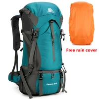 70L Nylon Camping Backpack Travel Bag With Rain Cover Outdoor Hiking Daypack Mountaineering Backpack Men Shoulder Bags Luggage 1