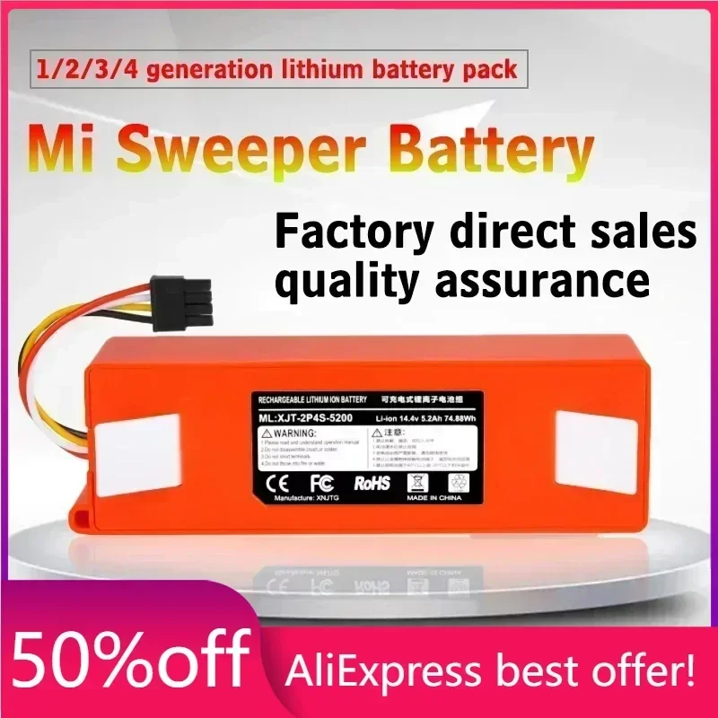 

Original Robotic Vacuum Cleaner Replacement Battery for Xiaomi Robot Roborock S50 S51 S55 Accessory Spare Parts Li-ion Battery