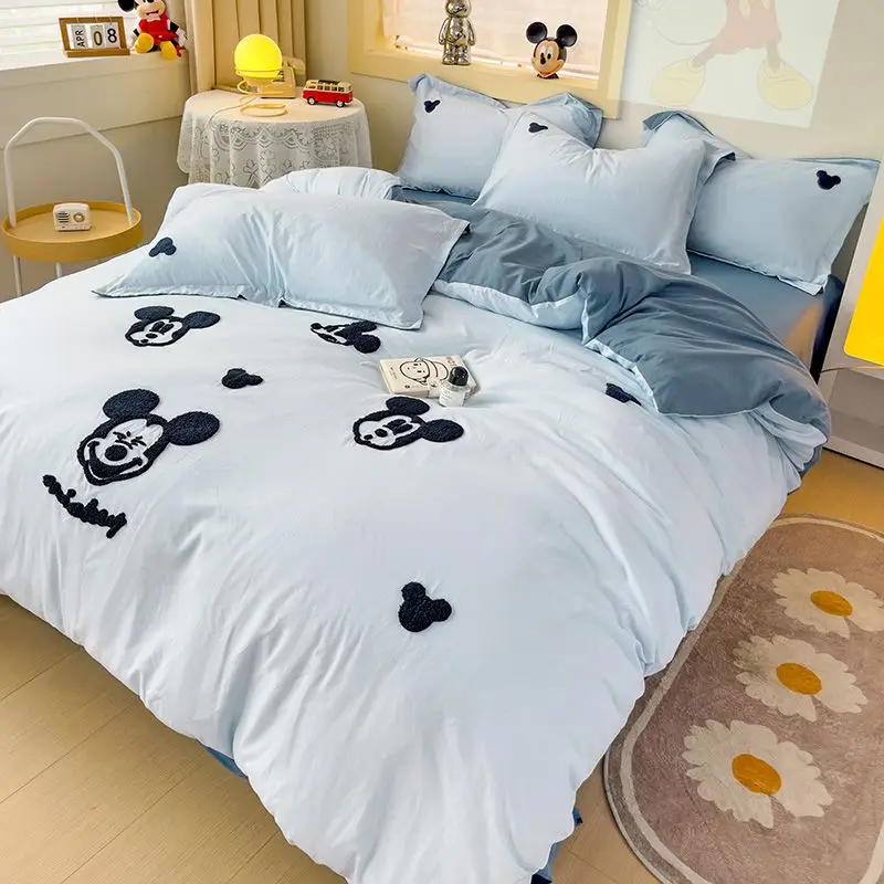 

Daisy Duck Winnie the Pooh Lotso Cute Student Bed 4-piece Disney Embroidery Class A Home Bedroom Room Home Textile Supplies