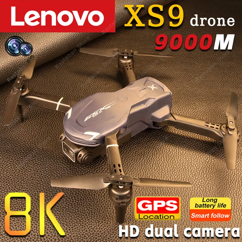 Lenovo XS9 Drone 8K Professional HD Dual Camera GPS Obstacle Avoidance Drones Remote Megaphone Quadcopter Toy UAV Free Shipping