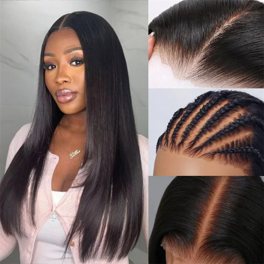 

Glueless 6x4 Lace Front Wigs For Women Pre Plucked Bling Brazilian Straight Human Hair Wigs Pre Cut Pre Plucked Lace Frontal Wig