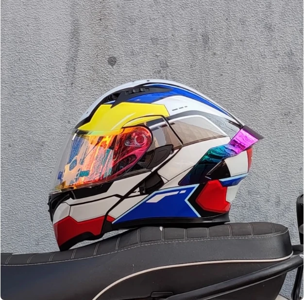 thumbnail image 1 of Casco de motocicleta LVS de alta calidad con doble lente y protector de cabeza de caballero para hombre, aprobado por DOT, accesorios para motocicleta, 1 of 5