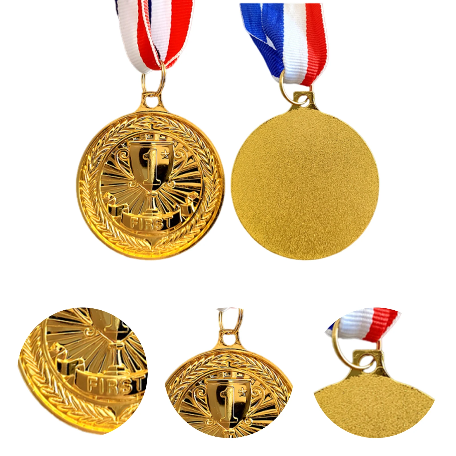 10개입 상패 트로피 패턴 메달(넥 리본 포함) 123등 순위 메달 일상생활 학습 프로젝트 우승자 메달