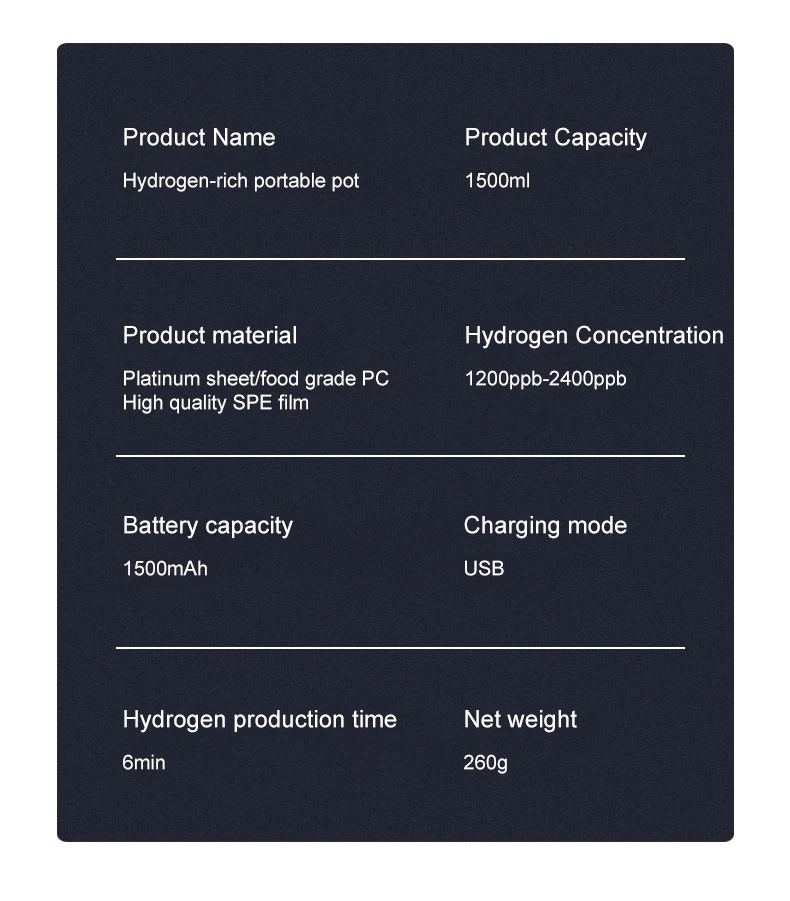 Hydrogen Water Bottle Rich Molecular Hydrogen Water Generator | Diversi