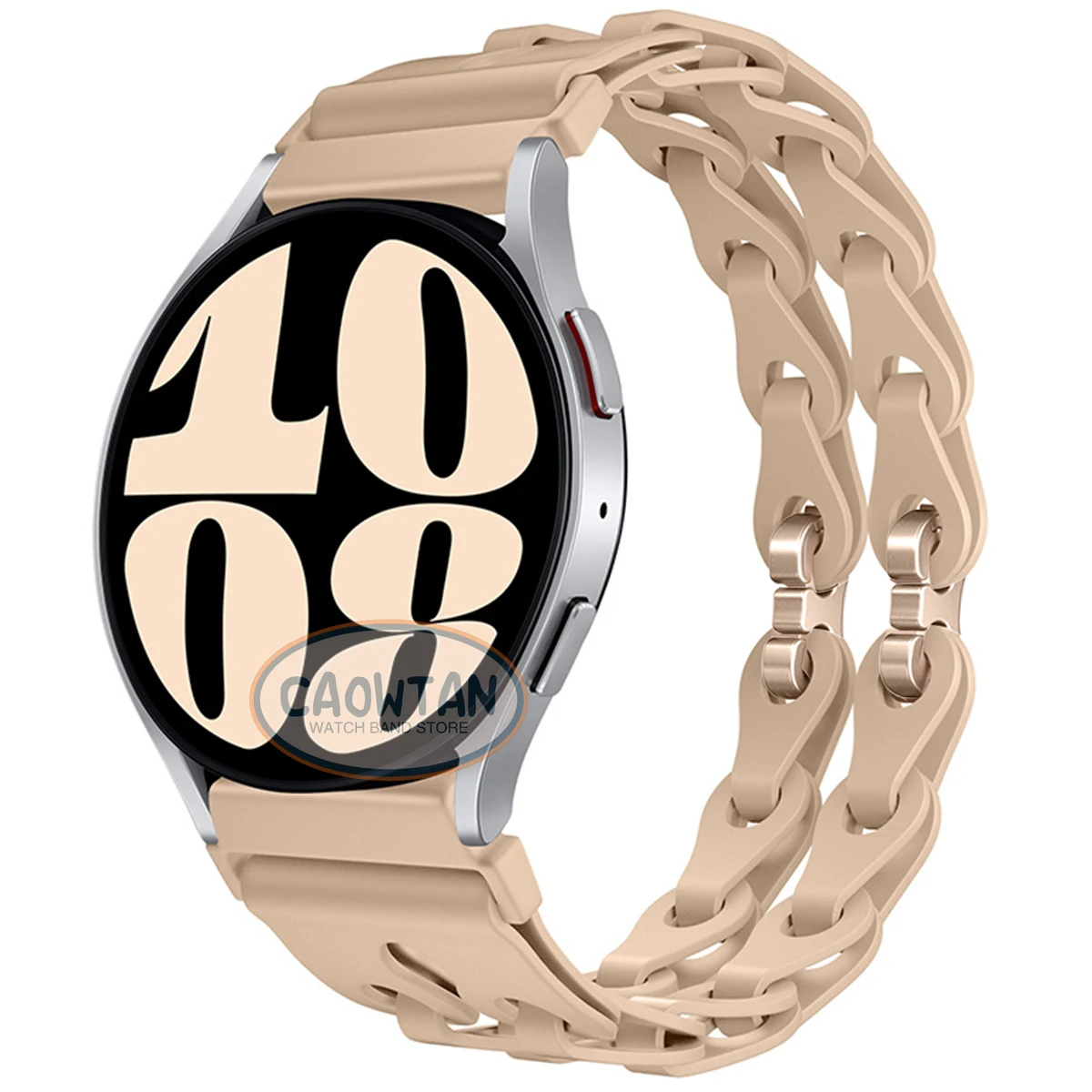 Stylish Silicone Chain Strap for Smartwatches - Multiple Sizes Available