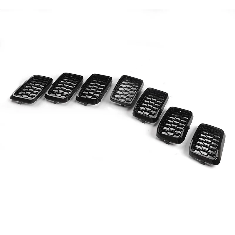 1 Set Black Car Front Bumper Insert Mesh Grille Front Radiator Inlet Grill Trim Cover Fit For Jeep Grand Cherokee-7pcs car exterior accessories car grill mesh