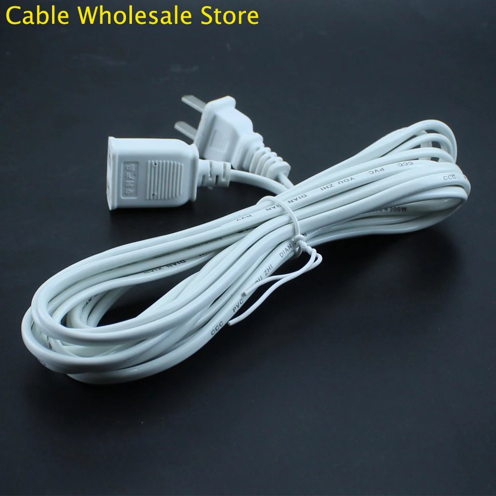 Durable 5M PVC Power Extension Cord - 300V, 6A, 200W Capacity