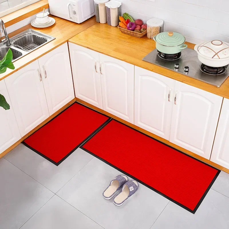 

Anti-slip kitchen floor mats anti-oil resistant dirty mats absorbent Chinese carpet floor mats doormat into the home BLUE
